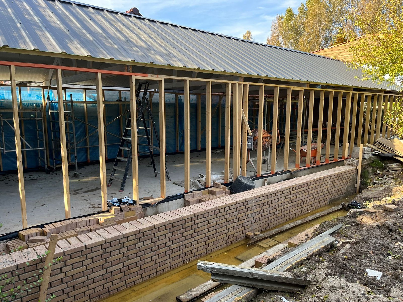 Aanbouw in houtskelet